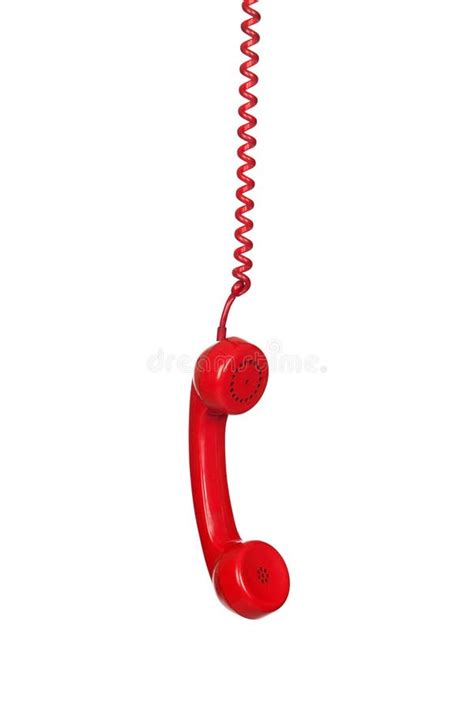 Red telephone cord stock image. Image of communications - 31730283