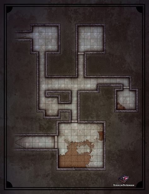 Small Dungeon - D&D Map for Roll20 And Tabletop - Dice Grimorium