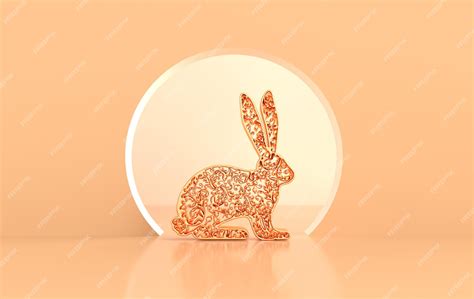 Premium Photo | Rabbit zodiac sign on beige background asian ornate ...