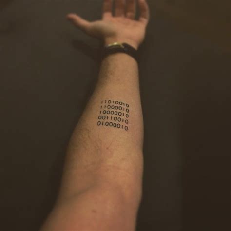 Fresh binary tattoo | Tattoos for guys, Writing tattoos, Tattoos