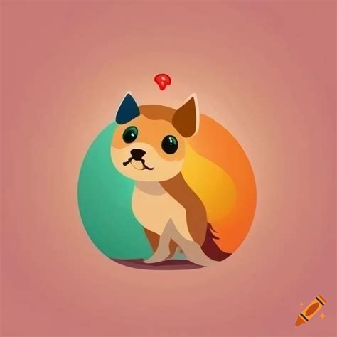 Cute pet logo in flat design on Craiyon