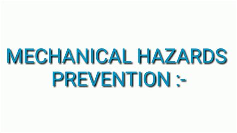 Mechanical Hazards Prevention lecture || Dr m kumar - YouTube