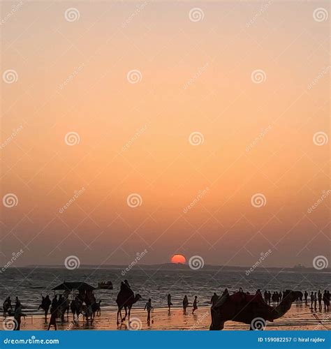 Beach sunset at mandvi stock image. Image of beach, marvel - 159082257