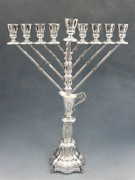 Rambam /Chabad Style Silver Menorahs