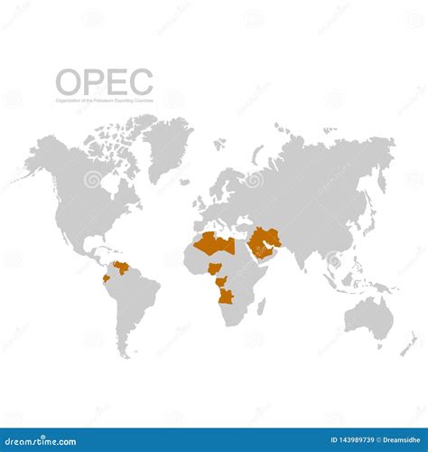 Map with OPEC Member States Stock Vector - Illustration of exporting ...