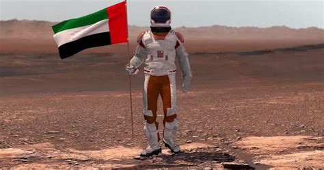 Astronaut Walking on Mars with UAE Flag by Merlinus74 on Envato Elements