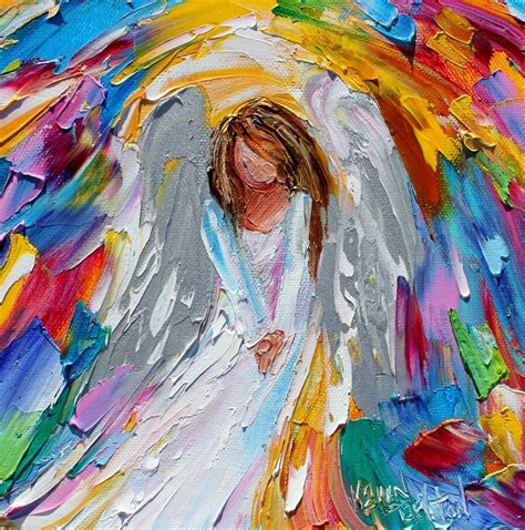 Angel of Hope painting, angels art, canvas painting original oil abstract impressionism fine art ...