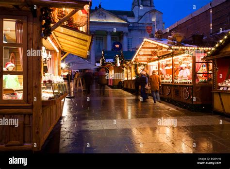 German Christmas Market in Millennium Square Leeds Yorkshire Eng Stock ...