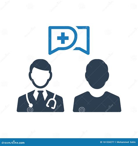 Doctor Patient Discussion Icon Stock Vector - Illustration of conversation, medical: 161334277