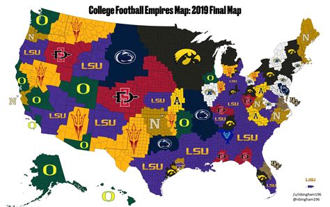 Final 2019 College Football Empires Map : CFB