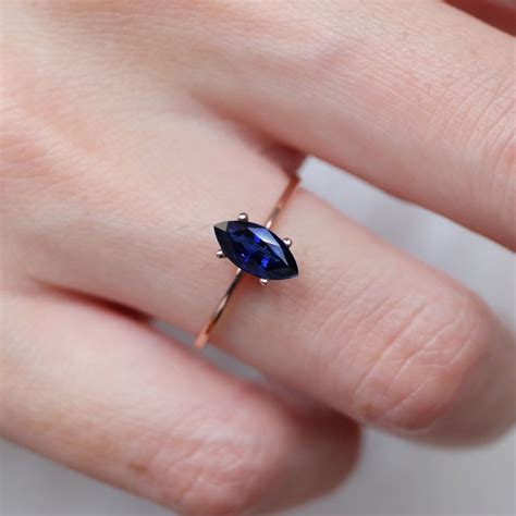 Marquise Sapphire Ring Marquise Cut Ring Sapphire Ring Blue - Etsy