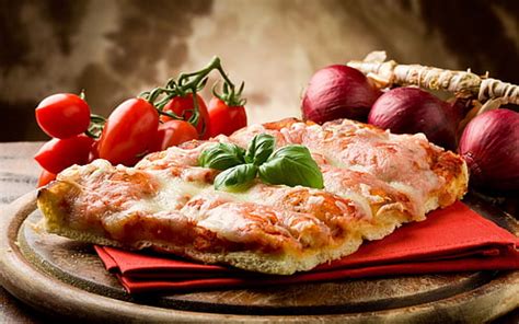 1920x1080px | free download | HD wallpaper: two slice of pizza near tomatoes and spoon, pizza ...