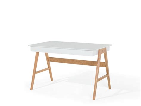 Desk - Computer Desk - Computer Table - 2 Drawers - 120x70 cm - White - SHESLAY. Follow Beliani ...