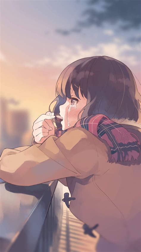 Download Cute Sad Anime Girl Wallpaper | Wallpapers.com