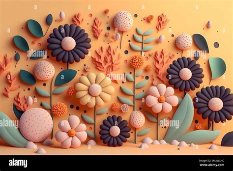 3d floral craft wallpaper. orange, rose, green and yellow flowers in ...