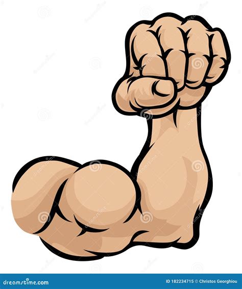 Muscular Cartoon Arm Bicep Muscle and Fist Stock Vector - Illustration ...