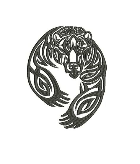 Celtic Bear Machine Embroidery Design Tattoo Bear Embroidery - Etsy