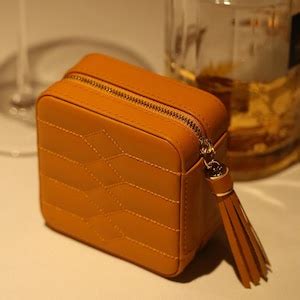 Orange Leather Travel Jewelry Case/box With Mirror - Etsy