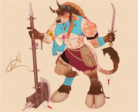 ArtStation - Aster | Minotaur Barbarian