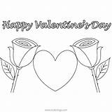 Valentines Day Heart With Two Roses Coloring Pages  XColoringscom sketch template