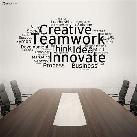 CREATIVE TEAMWORK VINYL WALL STICKERS | Office wall decals, Office wall ...