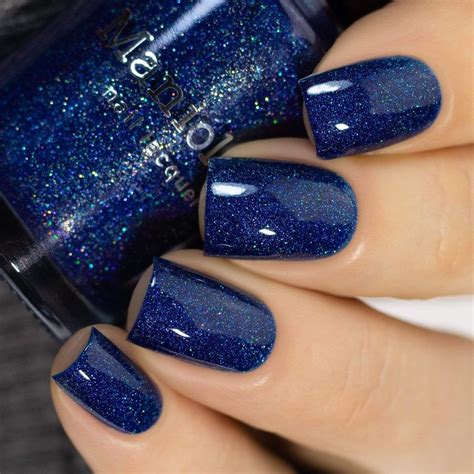 Moods: Sassy (P103) - Navy Blue Scattered Holographic Shimmer Nail Polish | Nail shimmer, Blue ...