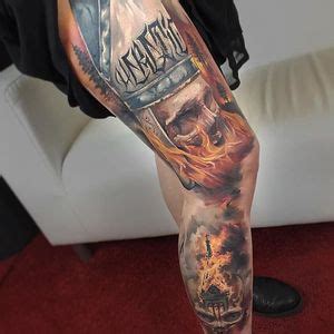 Tattoo uploaded by JenTheRipper • Flames of hell #skulltattoo # ...