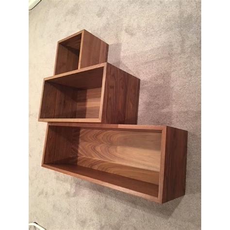 Customizable Walnut Modern Wall Shelves - AptDeco