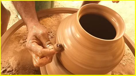 Pot Making with clay/Village Traditional Method/Throwing Pottery on the Wheel/S.Nagender - YouTube