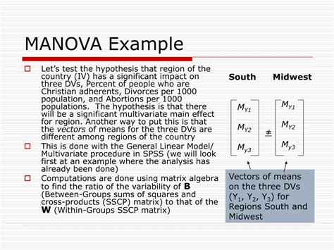 PPT - MANOVA: Multivariate Analysis of Variance PowerPoint Presentation - ID:147005