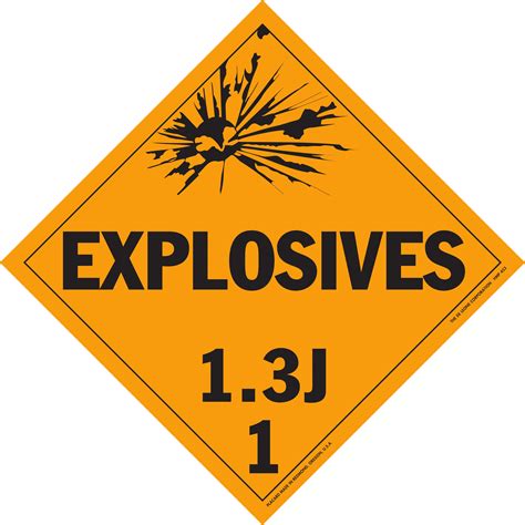 Hazardous Material Placards | 10 3/4" x 10 3/4" Class 1.3 Explosive Placard, Tagboard | America ...