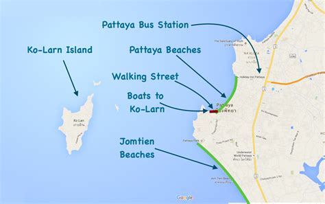 Pattaya Tourist Attractions Map - Tourist Destination in the world