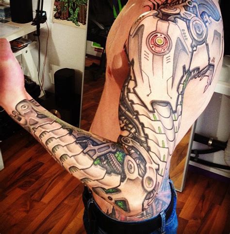 Biomechanical Armor Arm Tattoo