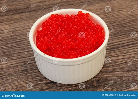 Red Salmon Caviar in the Bowl Stock Photo - Image of plate, white ...