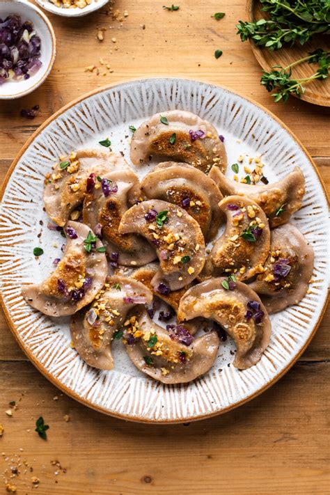 Vegan gluten-free pierogi with mushrooms - Lazy Cat Kitchen