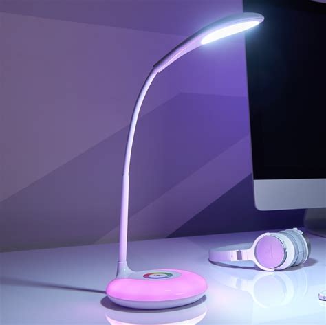 Auraglow Flexi-neck Rechargeable LED Desk Lamp Colour Change Base USB Charger 5060429238342 | eBay