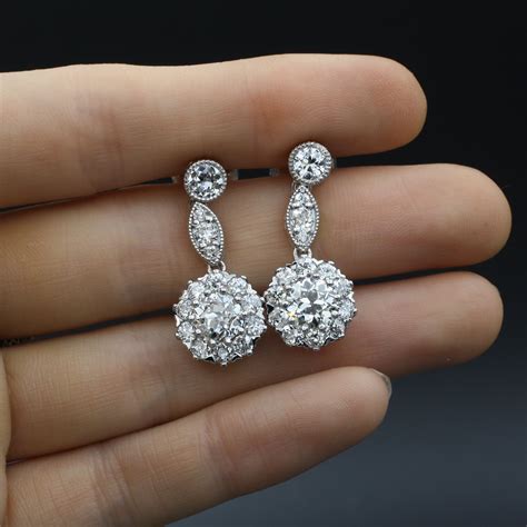 5 Carat Old European Diamond Drop Earrings – Pippin Vintage Jewelry