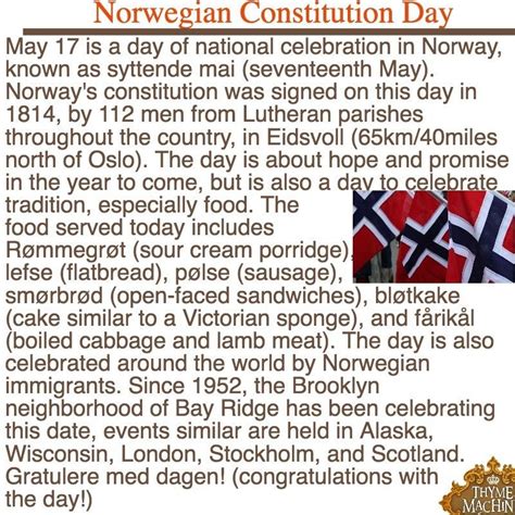 Norwegian Constitution Day is May 17th. Celebrations around the country ...