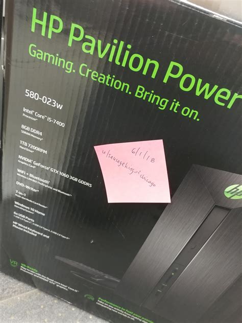 [USA-MN] [H] HP Pavilion Power Desktop 580-023w (i5 7400, GTX 1060 3gb ...