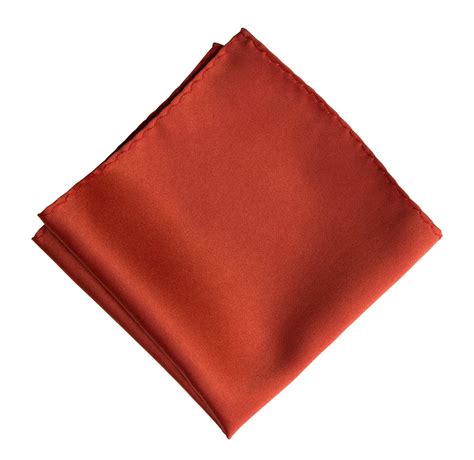 Rust Red Pocket Square. Solid Color Satin Finish, No Print | Red pocket ...