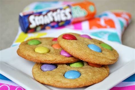 Smarties Cookies | Smartie cookies, Cookie recipe uk, Chewy sugar cookies