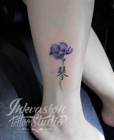 Chinese Calligraphy Flower Tattoo – INKVASION Tattoo Studio · SINGAPORE