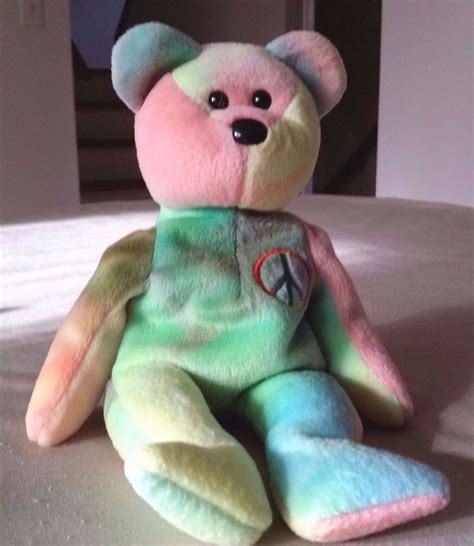 TY 'Peace' Rainbow Beanie Baby 1996 | Original beanie babies, Peace beanie baby, Baby beanie