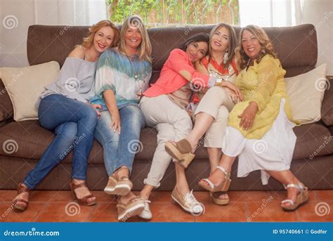 Group of Happy Mature Women Friends Stock Image - Image of friends, people: 95740661