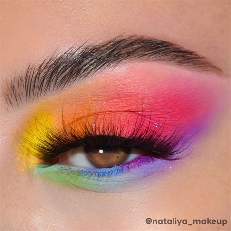 #rainbowmakeup #rainboweyeshadow #boldeye #avedaibw Rainbow Eye Makeup ...