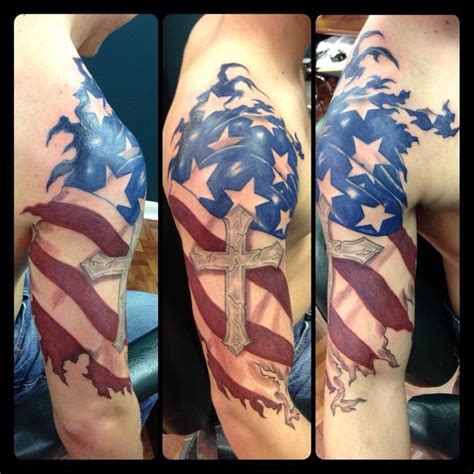 30 Patriotic American Flag Tattoo Sleeve | Amazing Tattoo Ideas | Sleeve tattoos, Half sleeve ...