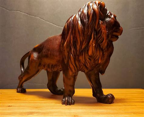 Vintage Lion Figurine Bronze Tone - Etsy