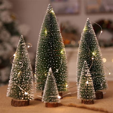 Small Snow Christmas Tree 5Pcs Artificial Frost Trees and 3M/3.28 Yard ...