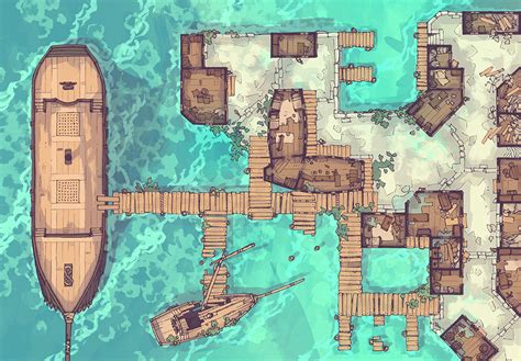 Docks of the Dead - 32x46 - Tropical - Day | 2-Minute Tabletop