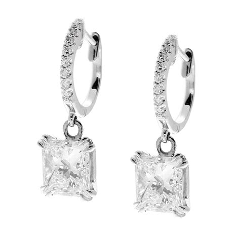 4.34ct Princess Cut Diamond Earrings | Miltons Diamonds